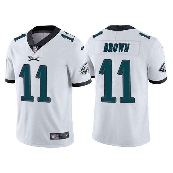 Men's Philadelphia Eagles #11 A. J. Brown White Vapor Untouchable Limited Stitched Jersey